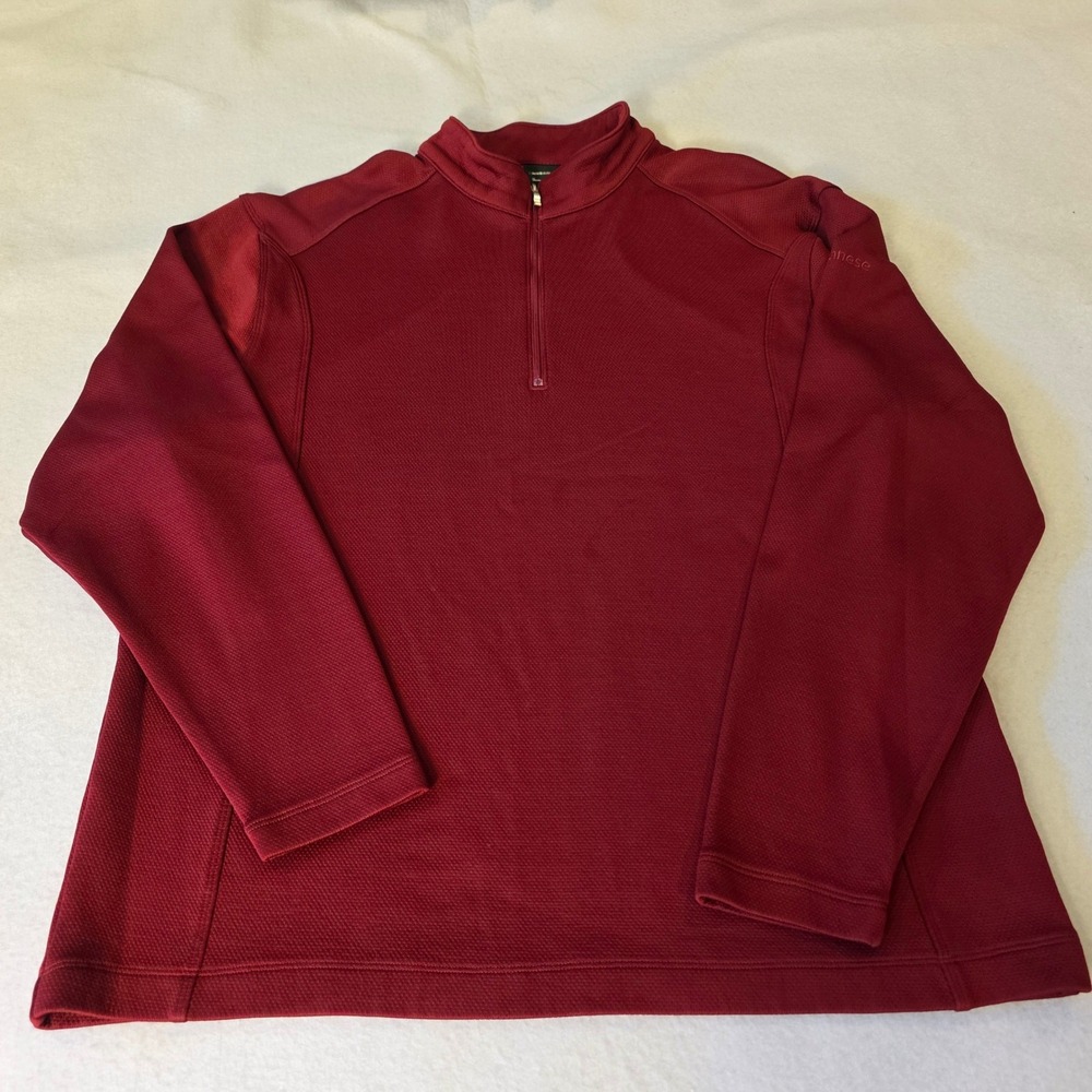 Nike Golf Mens XL Burgundy Red Quarter Zip Pullover Celanese Logo Textured Knit